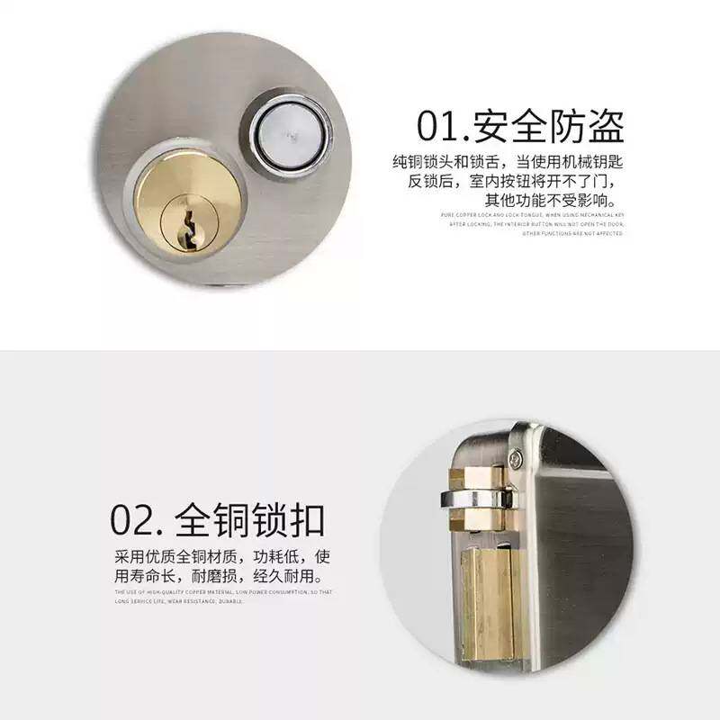 双头铜锁芯电控锁门禁锁防盗门锁智能电子锁电机锁小区楼宇单元门