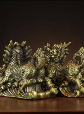 杨铜麟铜麒摆件元宝麟麒钱袋FLS麒麟铜聚宝记盆麒麟