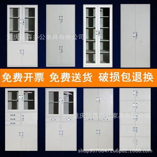 重庆案钢制资办文件柜铁皮柜档柜料柜财ZS-g047务公凭证柜带锁储