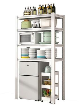 厨房落置物架小型冰箱上方架子毒家炉用微波消柜洗碗地机收XPK纳