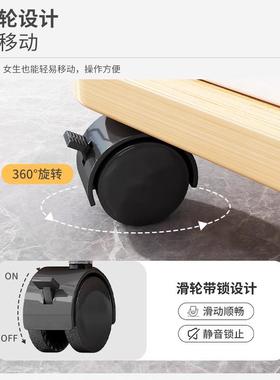 8V床头柜出房带锁带轮ctg02845小简约现代租用卧室收纳柜床头置物