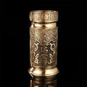 香桶立式 家居装 铜龙图筒家用长款 香插香摆件满堂香筒工xt810艺饰