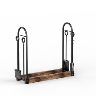 美炉铁VWL艺柴火木柴架木材架欧壁用工具四套件木材收纳架