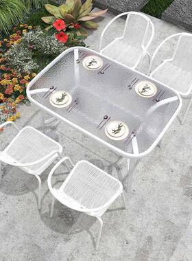 户外桌椅庭阳台白色外休闲露天摆摊防水室防餐晒折叠WGV院茶几饮外摆