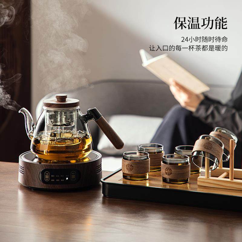 煮茶壶茶具套装电022款5新烧茶壶热煮茶一体电陶EMA炉玻璃泡茶具