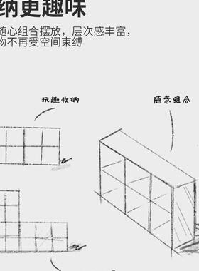 柜实木书架物YHB架落地靠墙合格子客厅幼组儿园储物收纳矮家用置