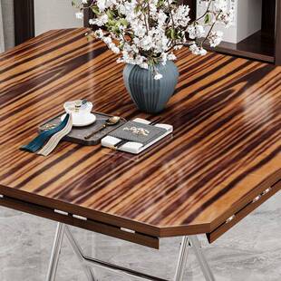 折叠桌子家用小户型餐桌农村10人吃饭圆桌靠边站方桌商用折叠新款