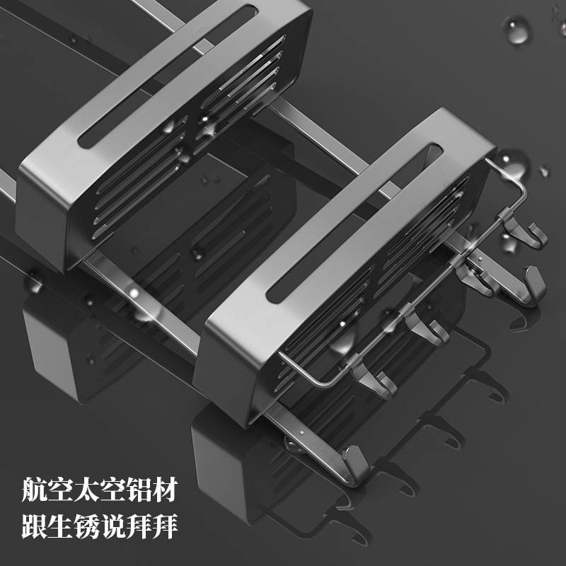 浴室置物架卫生间玻璃门挂架收纳厕所架子毛巾架淋浴房挂篮悬挂式
