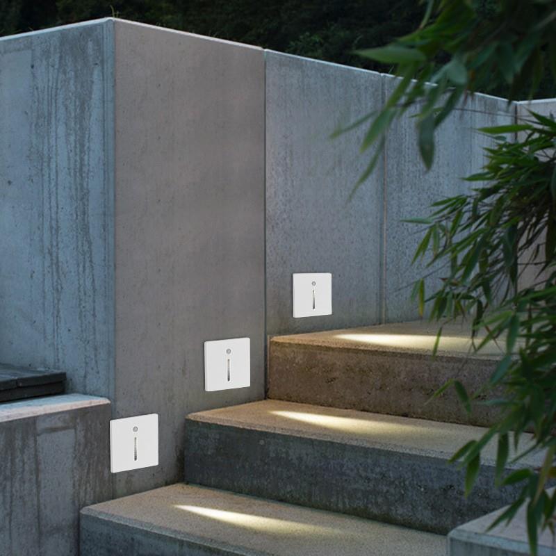 le脚d灯地脚灯86盒通用感应走台廊过道楼灯梯灯阶Q9501梯阶墙角网