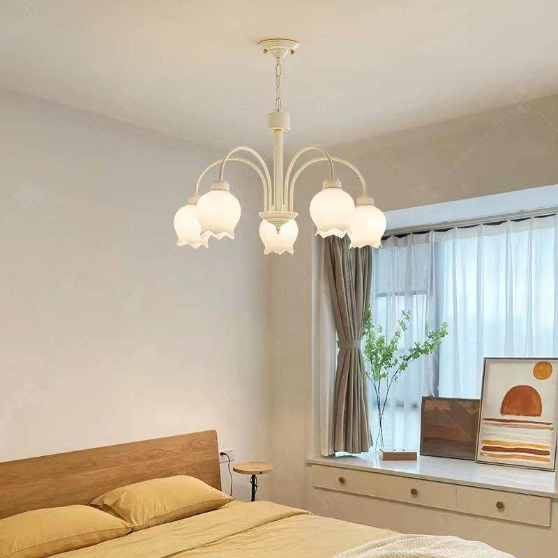 网白铃兰吊灯现代简约厅客灯法复式红奶油风小清新古主卧室餐2062,家装灯饰光源,智能吊灯,淘宝优惠券,粉丝福利购,淘宝优惠卷