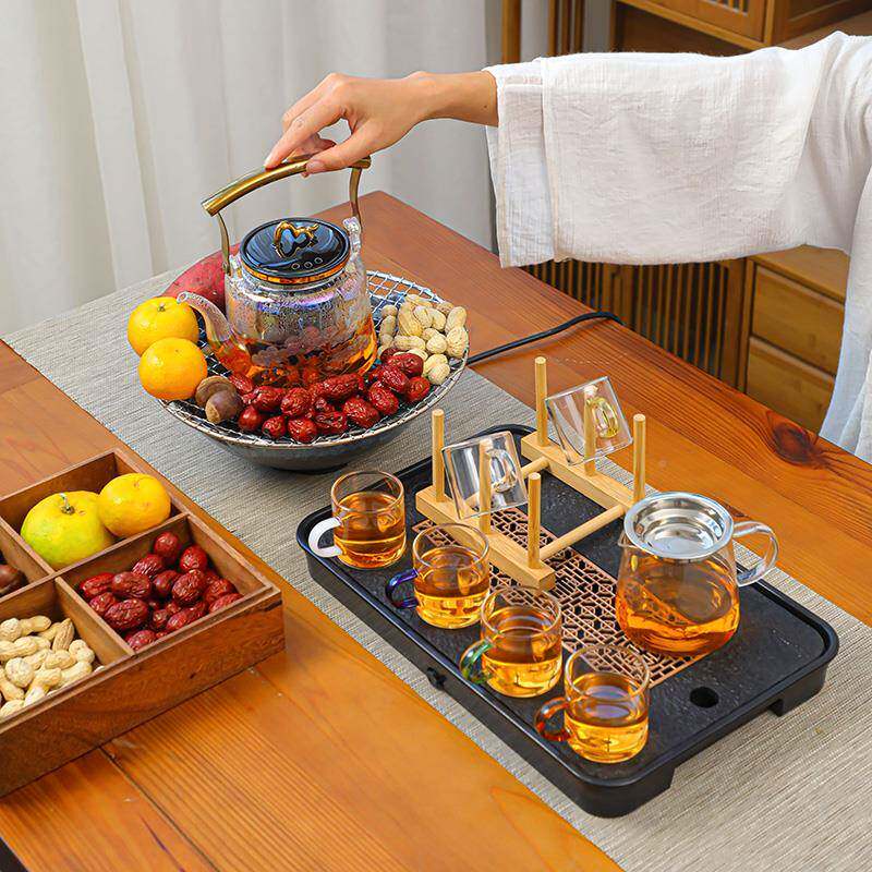 天煮茶器电陶炉围炉茶家用室内全烤?HYteutx橘煮子烤火炉冬煮茶炉
