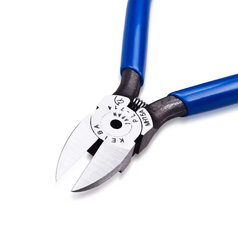 日本马牌KEIBA PL-714进口塑料水口钳 斜嘴钳(刃口弧面)4寸100mm