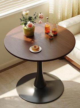 郁金香白色圆桌北欧休闲商务洽谈接待桌简约奶茶餐桌阳台卧室边几