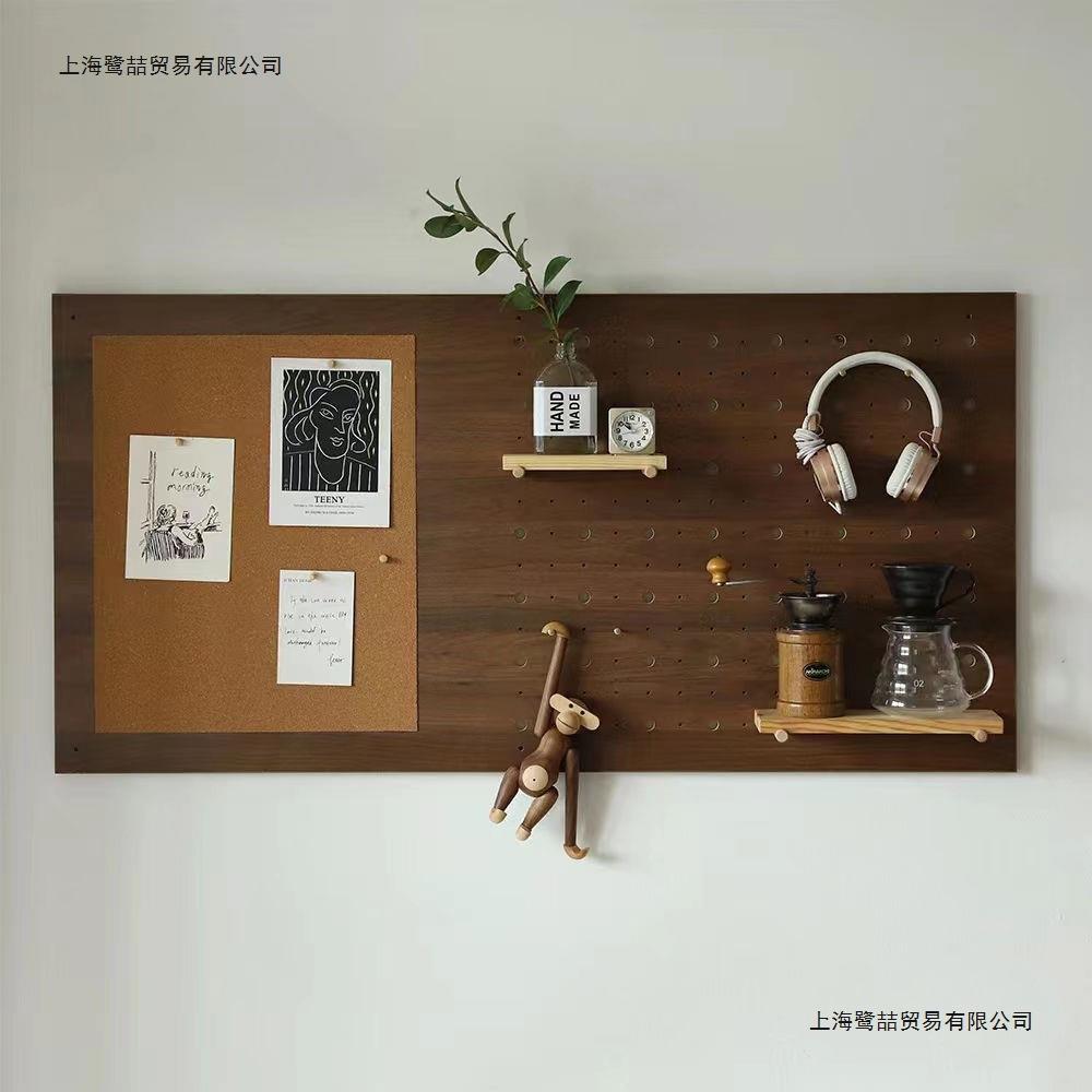 洞洞板软木儿童房书桌墙上留言板实木配件书房装饰置物架其他