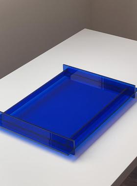 创意家居摆件蓝色托盘现代结构亚克力拼接托盘收纳摆件家居饰品