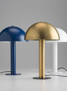 后现代简约客厅卧室床头设计师北欧金属创意蓝色金色蘑菇艺术台灯