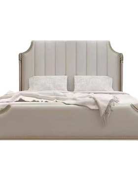 美式简约白色实木床现代1.8m奶油双人床小户型家用主卧室公主大床