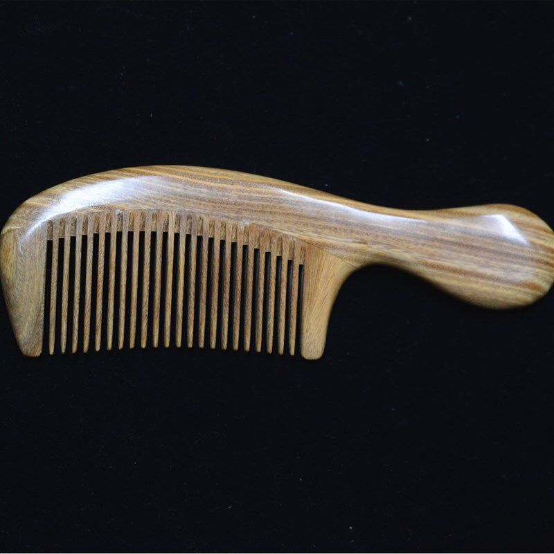 云衡精品大号长柄绿檀木头梳子顺发手柄檀木梳
