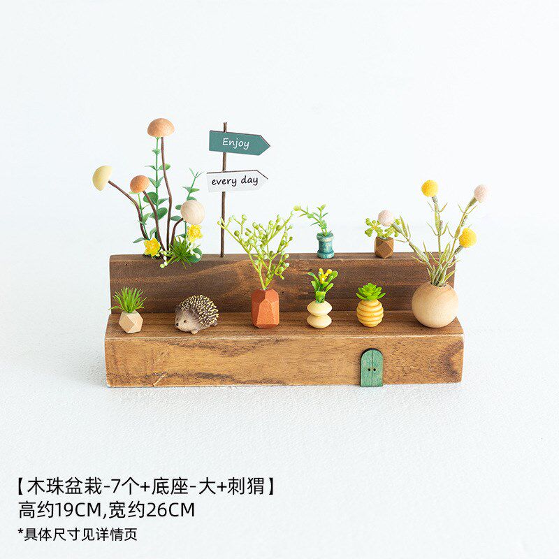 WBZ7阿楹 客厅艺术玄关小摆件拍照微缩 办工桌植物角斗柜书架装饰