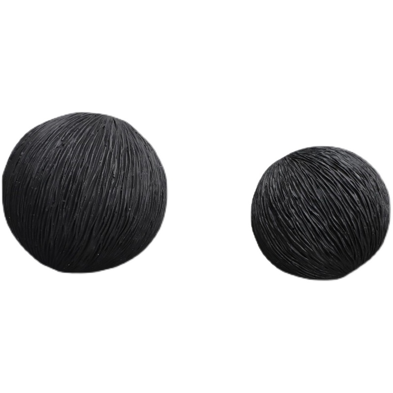 现代简约黑色肌理托盘珊瑚球摆件样板间家居客厅茶几桌面软装饰品