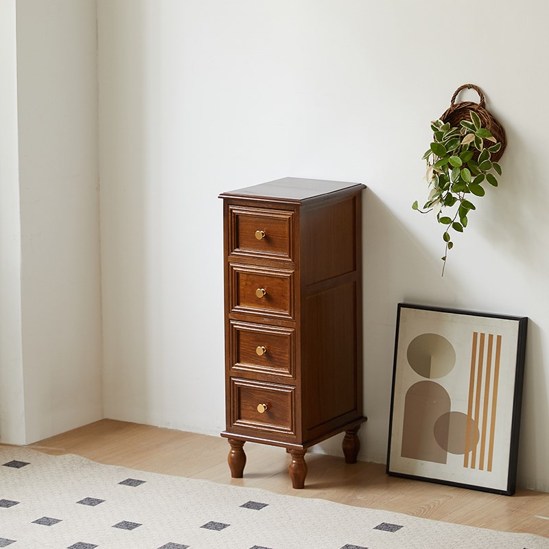 28cm夹缝斗柜实木卧室简约现代客厅储物柜靠墙置物床头柜收纳窄柜