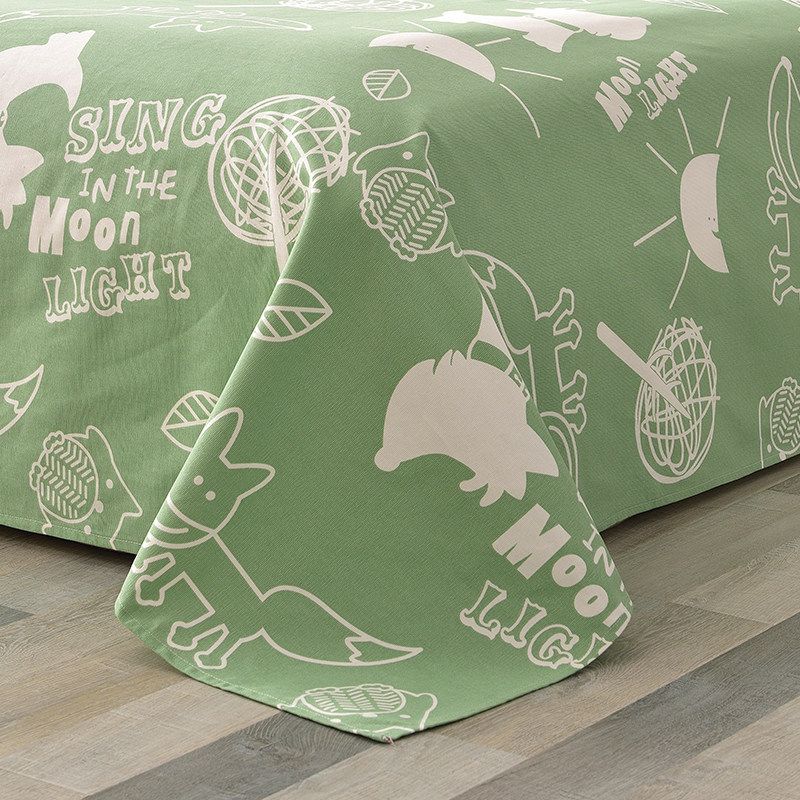 儿童款三件套粗布全棉男孩卡通床上用品不起球床单枕套可加工