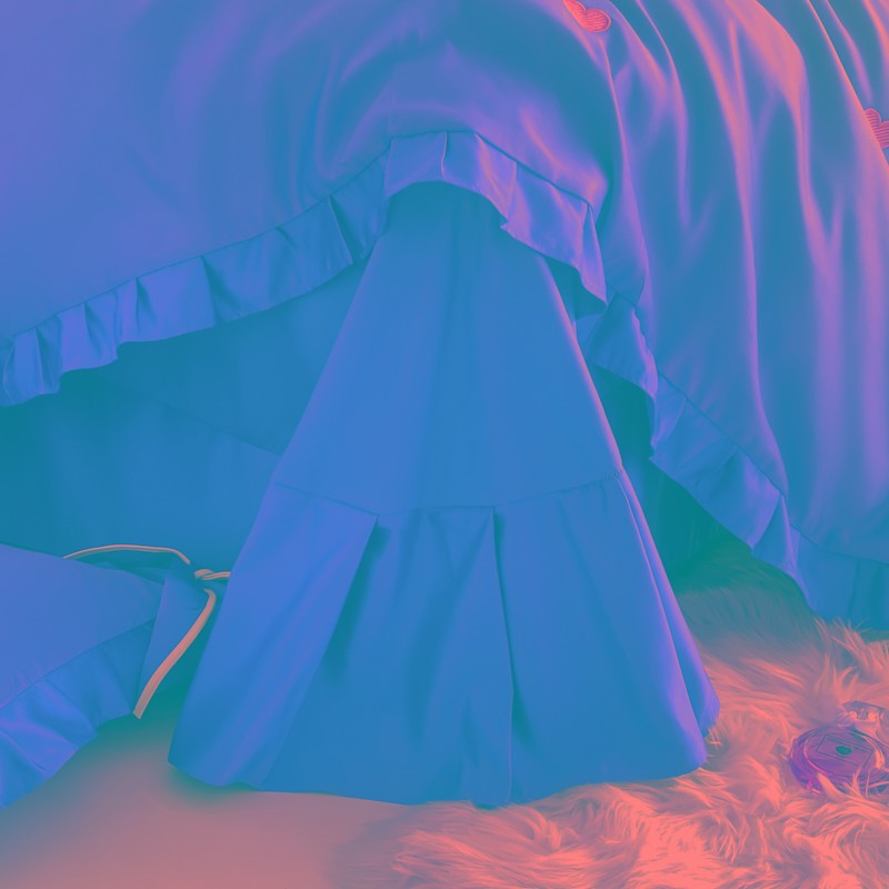 公主风红色结婚四件套纯棉全棉被套婚庆刺绣少女爱心喜被床上用品