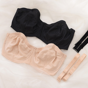 超薄款无肩带内g衣大胸显小防滑抹胸隐形文胸 75 80 85 90 95CEDF