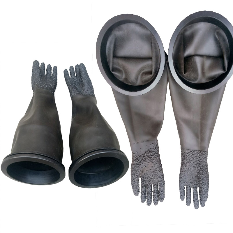 喷砂机配件加厚高耐磨橡胶带颗粒光面防护带卡槽方便安装工业手套