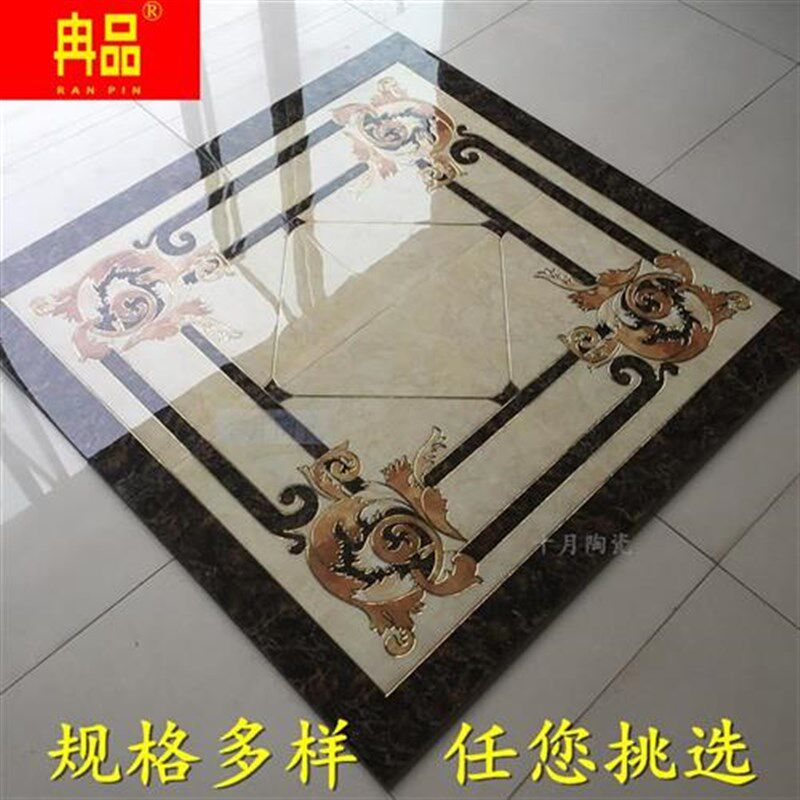 客厅过道拼花地砖800X800 地板砖入户玄关餐厅拼花瓷砖地砖抛晶砖