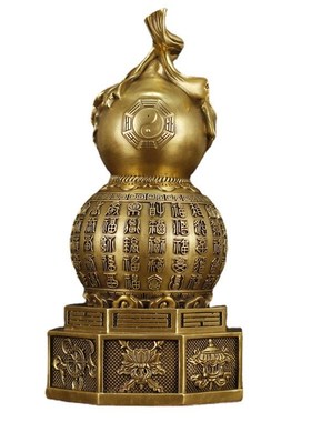 纯铜八宝葫芦摆件百福八卦不开口空心招财镇宅客厅办公室家居装饰