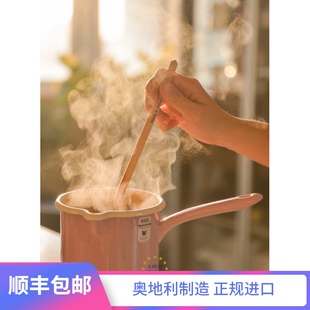 奥地利制造百年经j典Riess 手工搪瓷清新带手柄鸟嘴奶锅汤面煮蛋