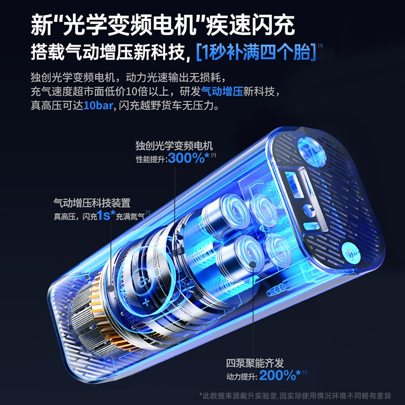 车载无线充气泵汽车用便携式打气泵电动轿车轮胎高压打气筒充气宝