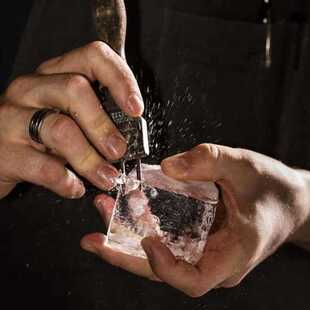 调酒师 专业凿冰器 精钢三叉冰锥 手工圆冰球工具 分冰器Ice 新品