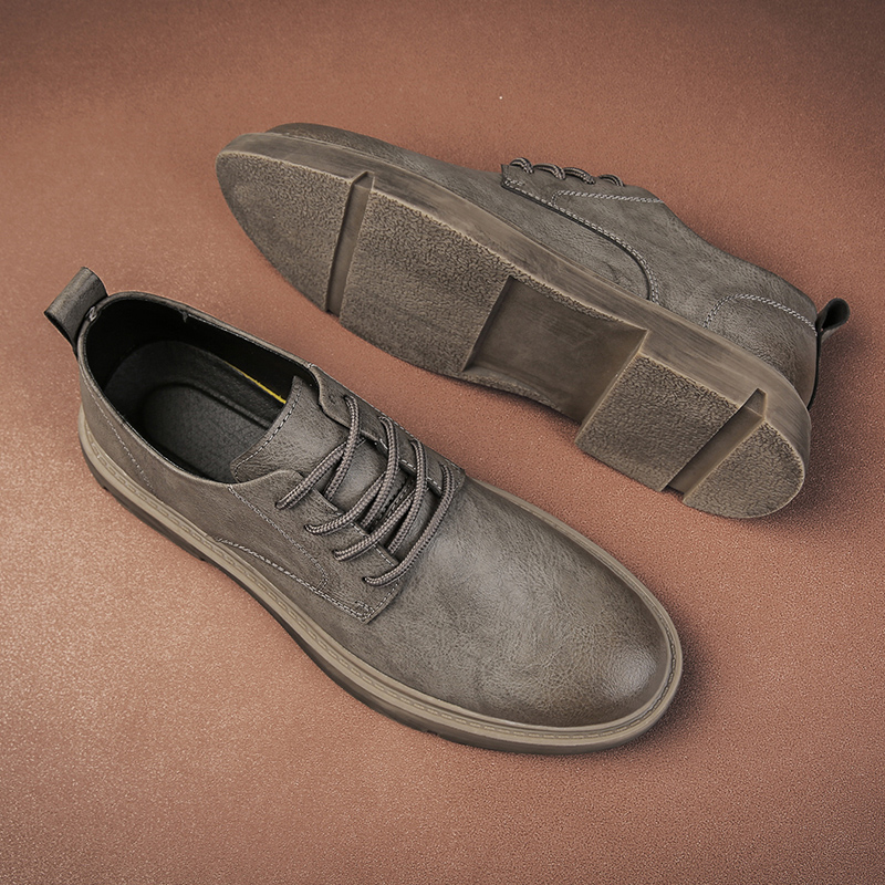 马丁靴男款低帮男鞋春季新款百搭鞋子工装耐磨男士休闲皮鞋英伦风