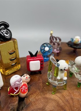 园林庄园场景模型电视房子DIY装饰品配件迷你摆件微景观苔藓造景