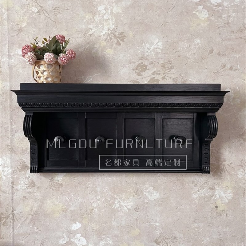 中古实木挂衣架墙装饰置物架隔板搁板墙面书架壁挂装饰挂墙壁饰