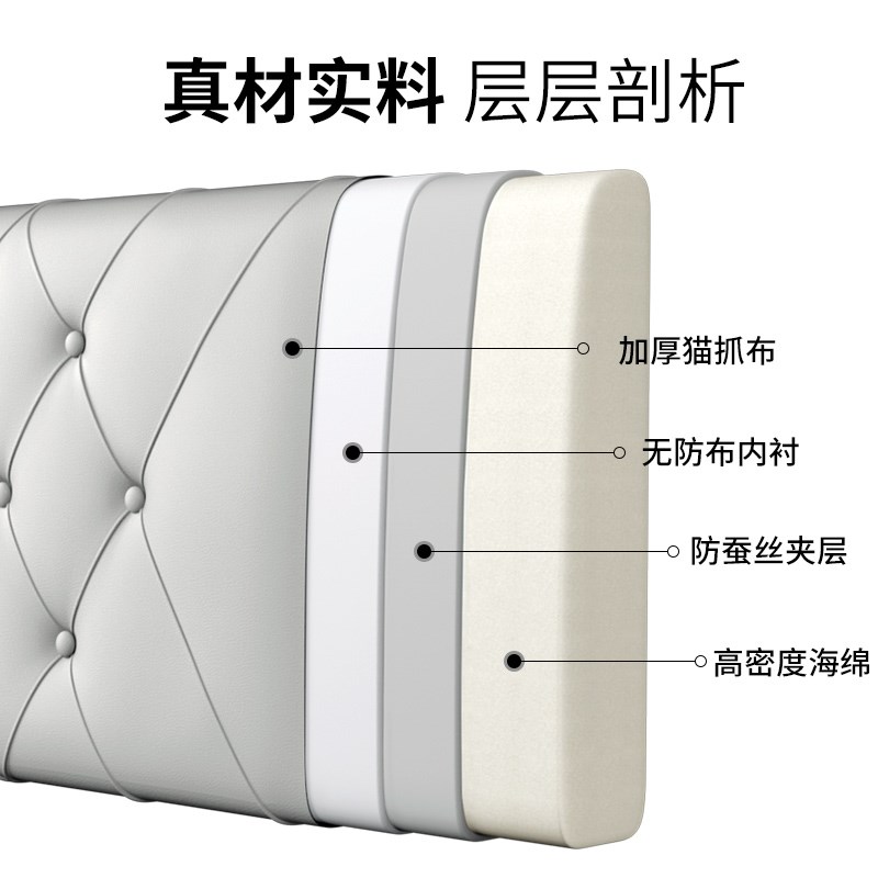 床头软包靠背靠垫自粘套罩大无板2024新款靠枕床榻榻米床上靠背垫