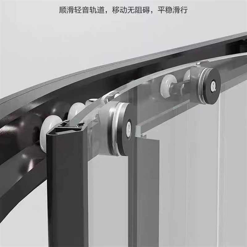 定制极简圆弧型不锈钢扇形浴室干湿分离双移门整体淋浴房淋浴房