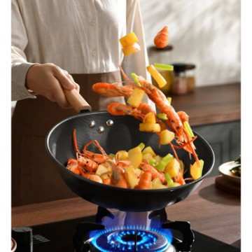 德世朗无涂层精铁炒锅不粘锅具套装DFS-TZ834B 炒锅+煎锅+汤锅