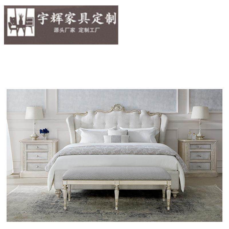 福溢家居FOOKYIK美式双人床主卧欧式双人婚床1.8米实木布艺床