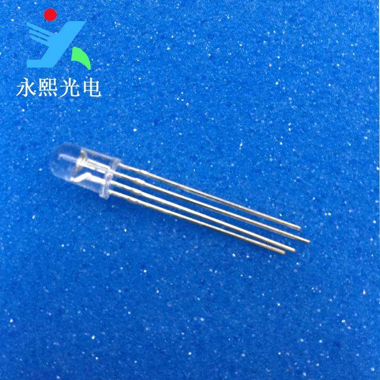 5MM全彩rgb灯珠发光二极管led直插灯珠f5共阴RGB透明