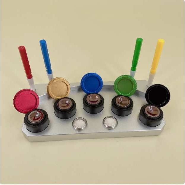 修表工具 五孔油碟套装「含油笔」油腕为红宝石 点油用 油扒