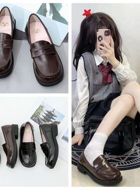 笨笨熊现a货 方头JK制服鞋 学院风基础款小皮鞋日系单鞋女非4900
