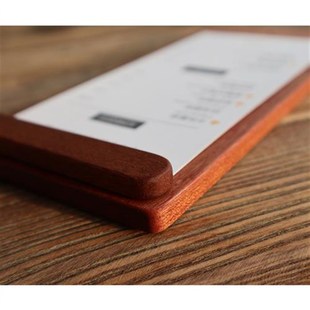 黑胡桃木立式菜单夹展示牌桌面立牌咖啡西餐厅吧台广告海报展示架