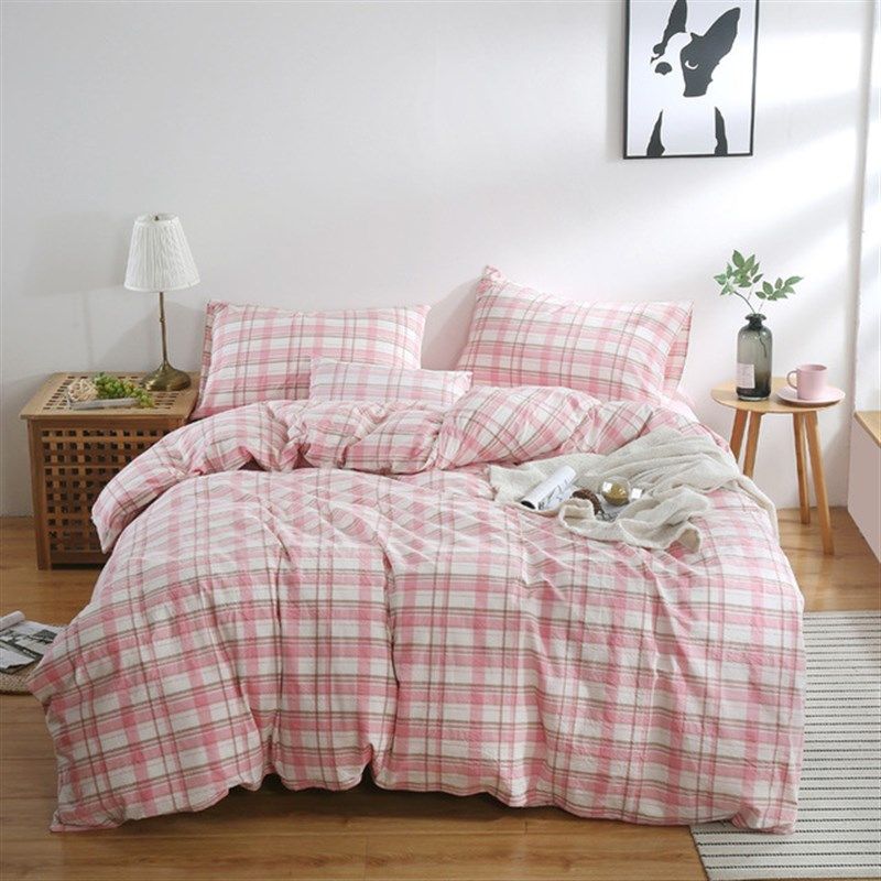 被套单件纯棉150x215女单人学生宿舍被罩1.5x2.15米2.0x2.3粉红色