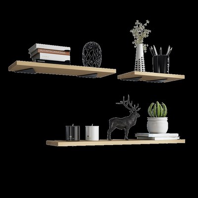 壁挂式一字隔板置物架墙角落上客厅装饰实木转角l型厨房置物层板