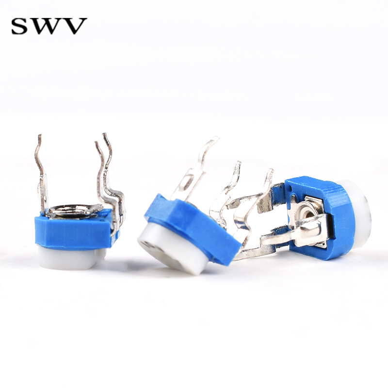 (500只)RM065卧式蓝白可调电位器电阻101/501/102/103/104/201