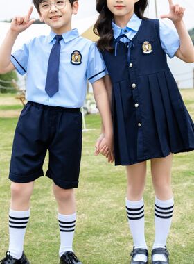 幼儿园园服夏装儿童校服套装小学生夏季J班服英伦学院风毕业照服