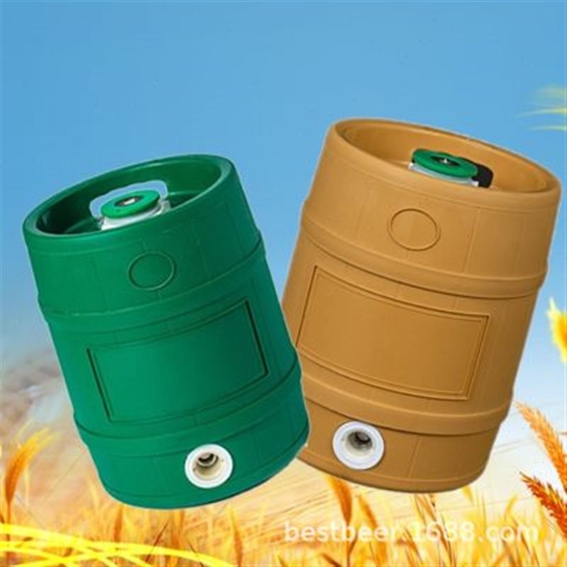 啤酒桶 扎啤桶 塑料保温桶 木质木纹啤酒桶 散啤冷藏桶5L含出酒嘴